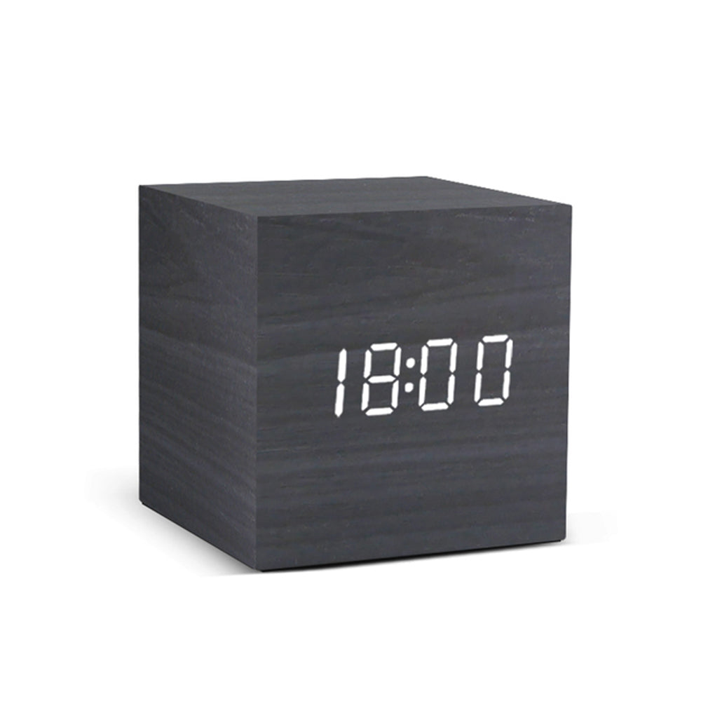 digital wooden alarm clock
