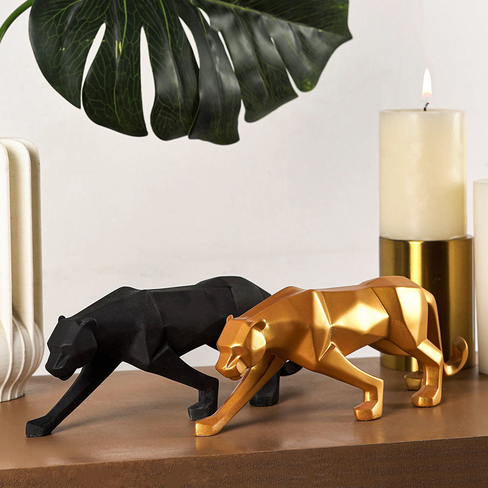 Geometric Leopard Statue