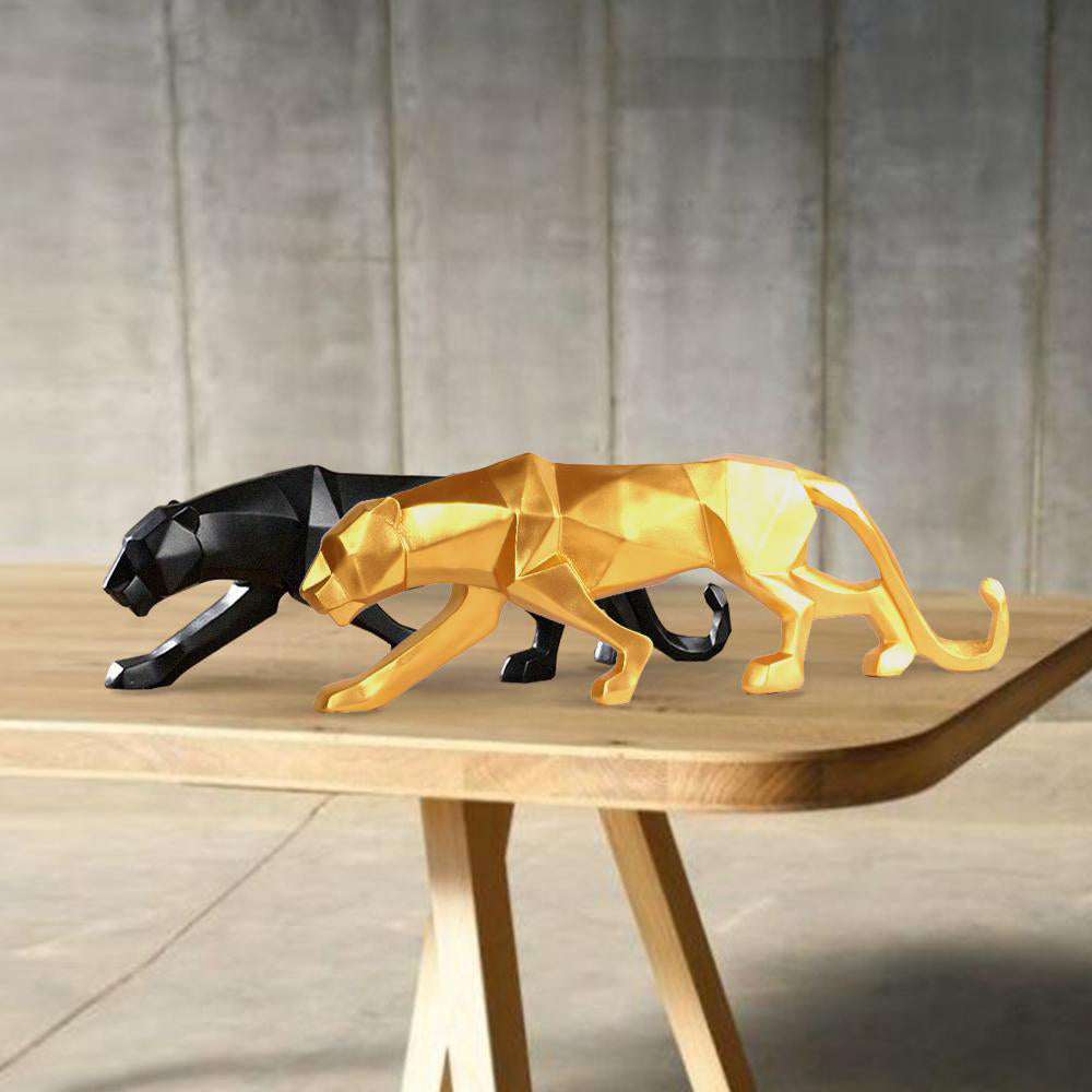 Geometric Leopard Statue