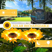 Outdoor Solar Sunflower Lights