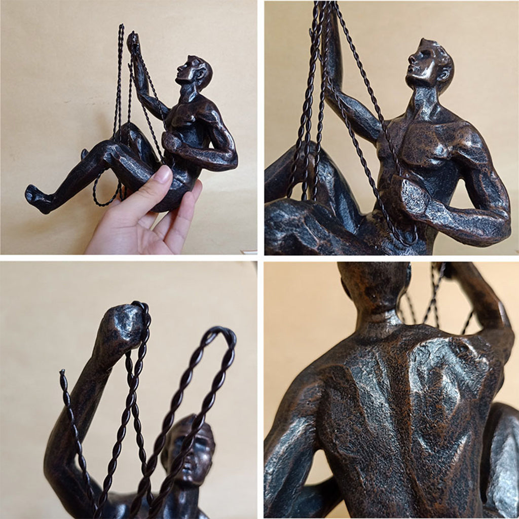 climbing man wall sculpture