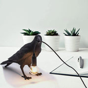 Resin Crow Bird Decorative Lamp