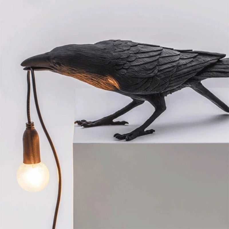 Resin Crow Bird Decorative Lamp