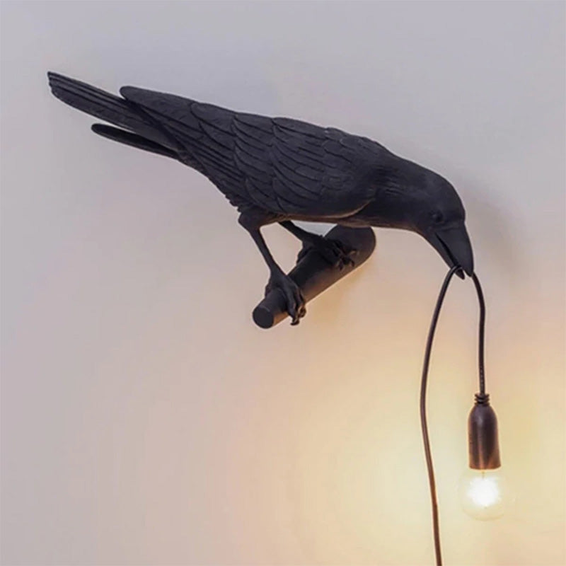 Resin Crow Bird Decorative Lamp