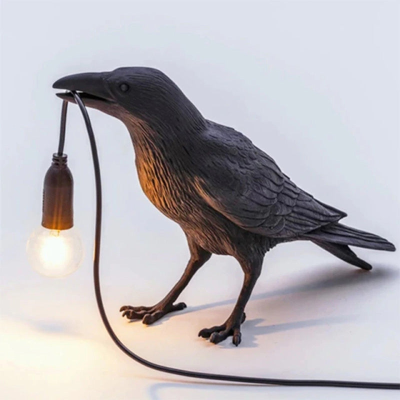 Resin Crow Bird Decorative Lamp