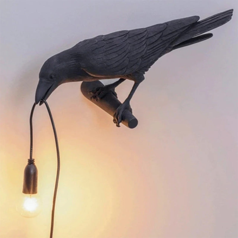 Resin Crow Bird Decorative Lamp