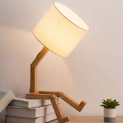 Robot Shape Wooden Table Lamp