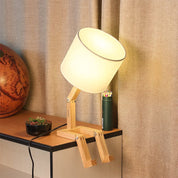 Robot Shape Wooden Table Lamp