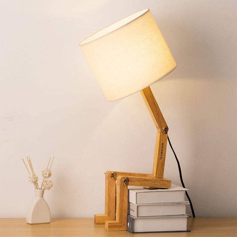 Robot Shape Wooden Table Lamp